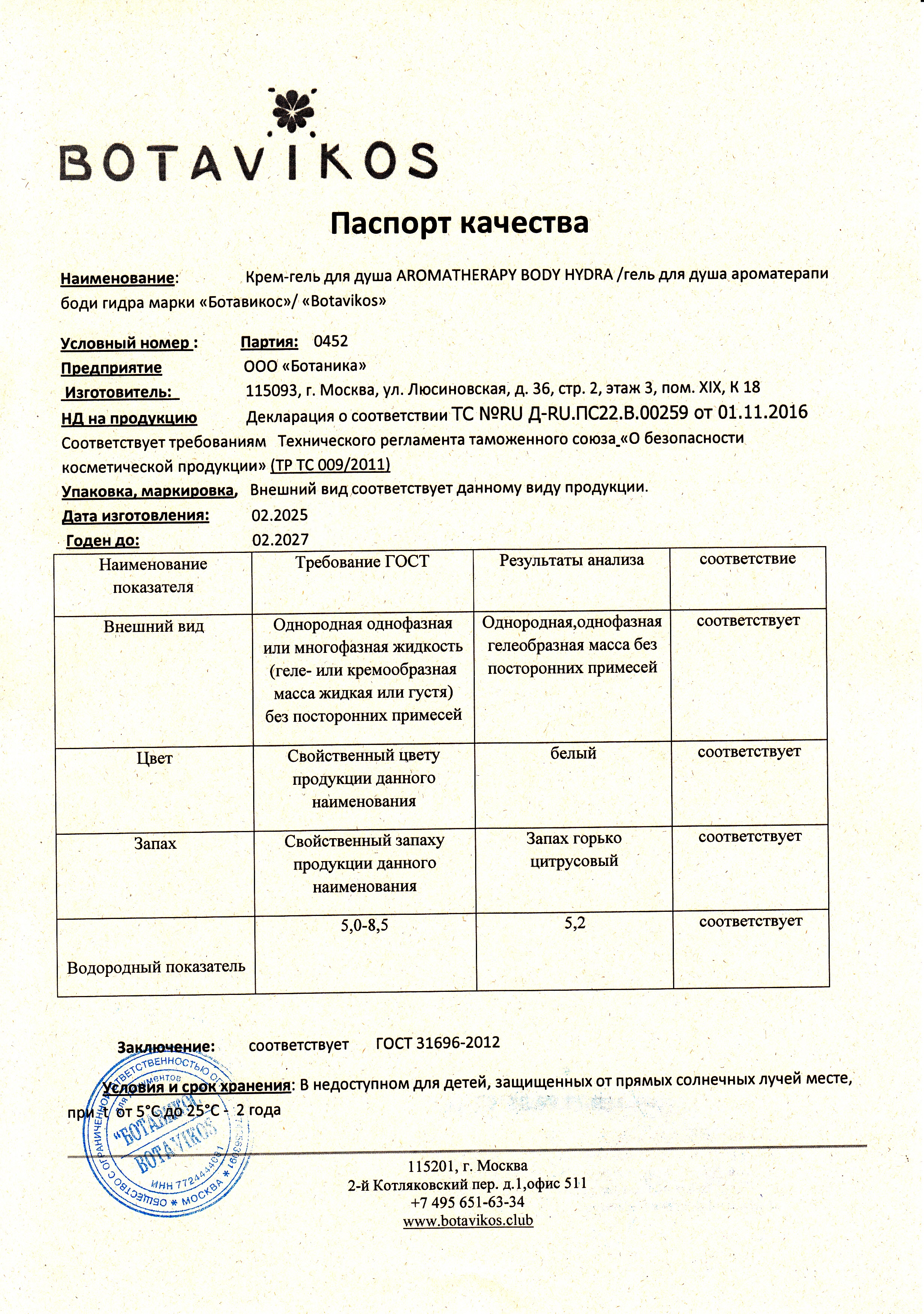 Паспорт №022025
